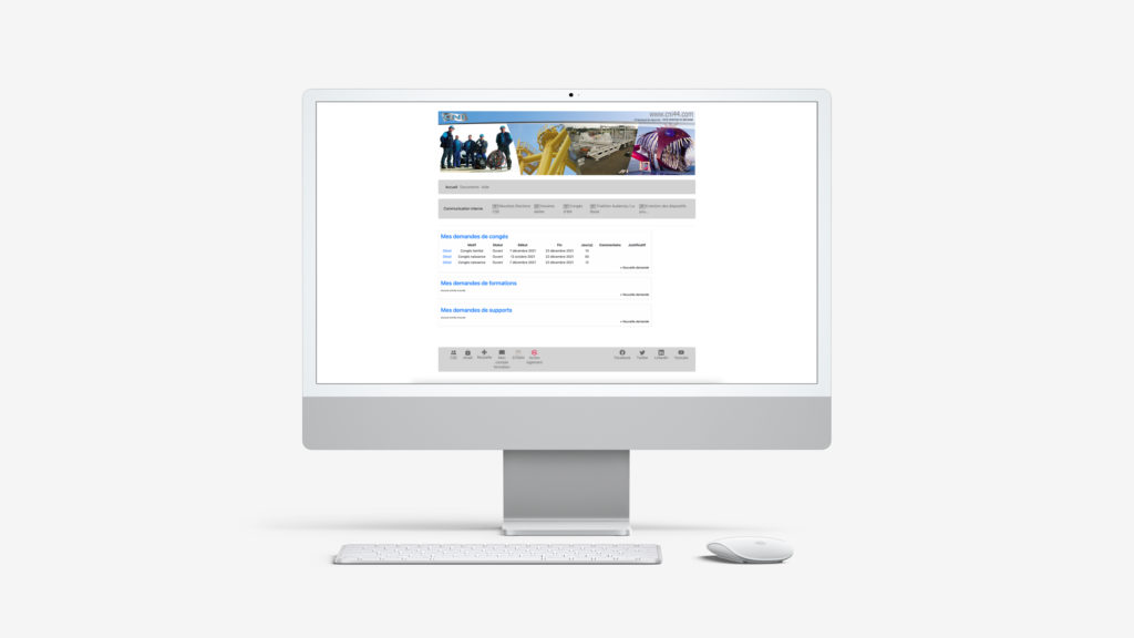 Vue générale de l'intranet CNI 44.
